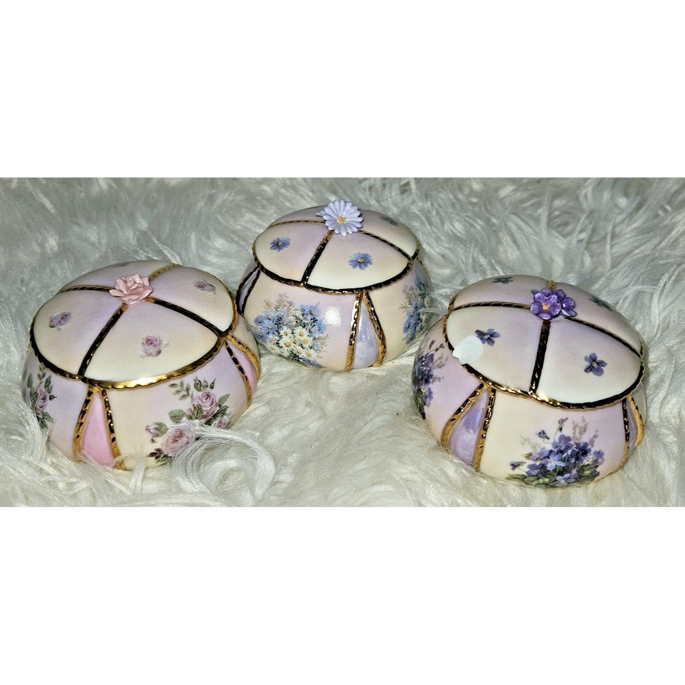 Lot of 3 Ardleigh Elliot Musical Trinket Boxes Lena Liu's Garden Treasures